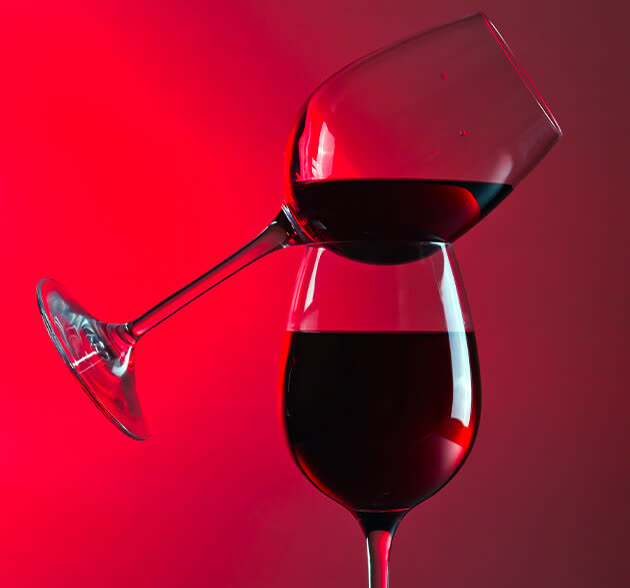 Glass of red wine